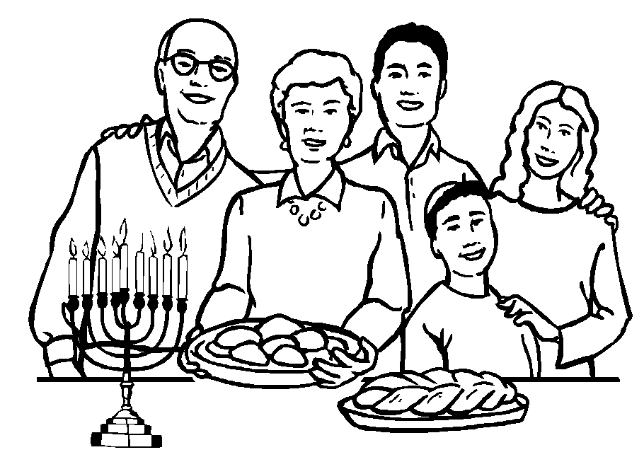 Hình tô màu mâm cơm gia đình