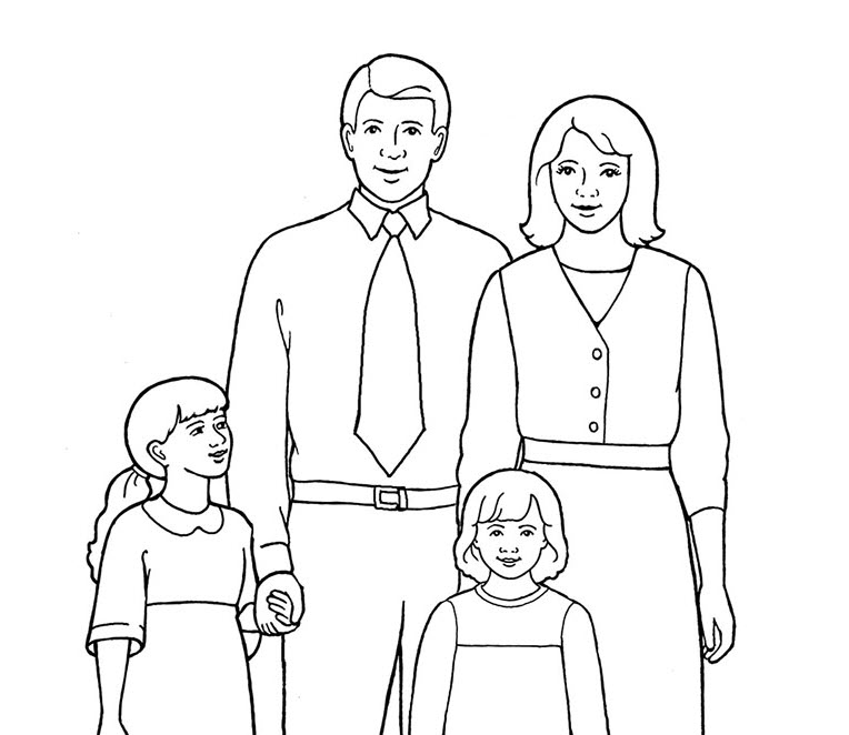 Tập tô màu hình gia đình (2)