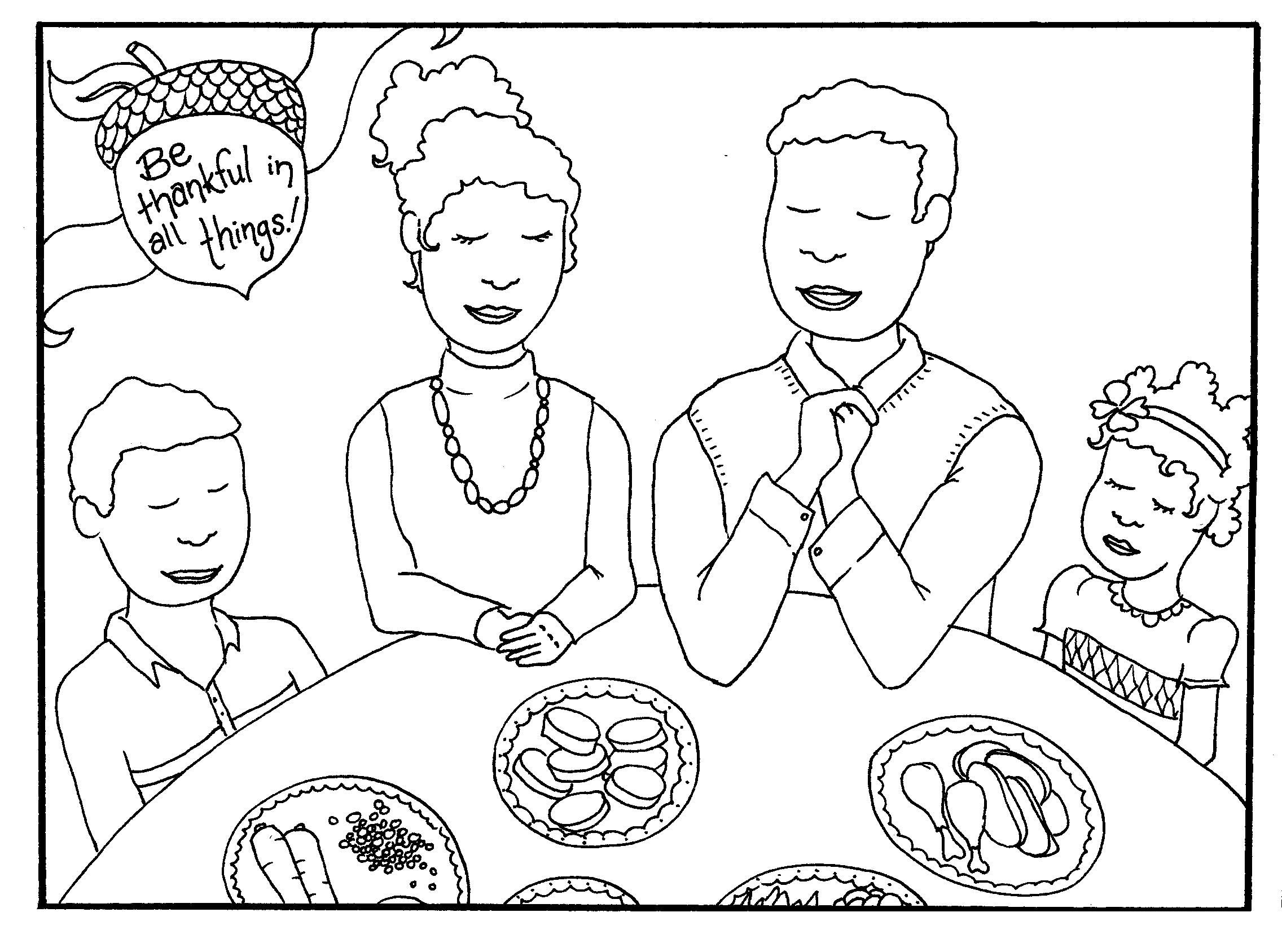 Tranh tô màu gia đình ăn cơm vui vẻ
